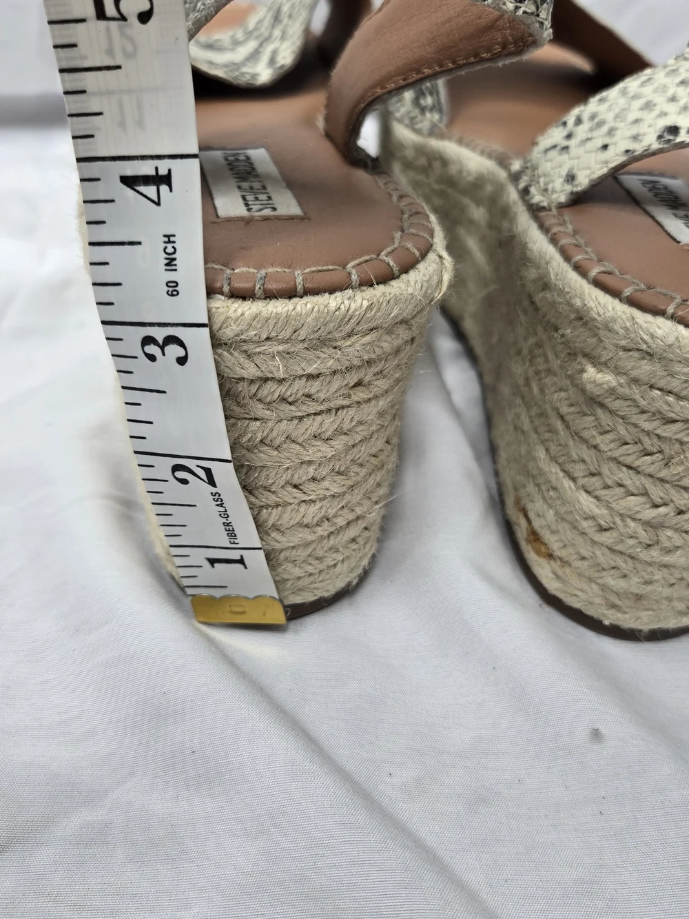 Steve Madden Cabo Snake Print Espadrille Platform Wedge Sandals Women's 9M